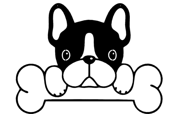 Metal Wall Art Panel / Decor - Сute puppy with bone