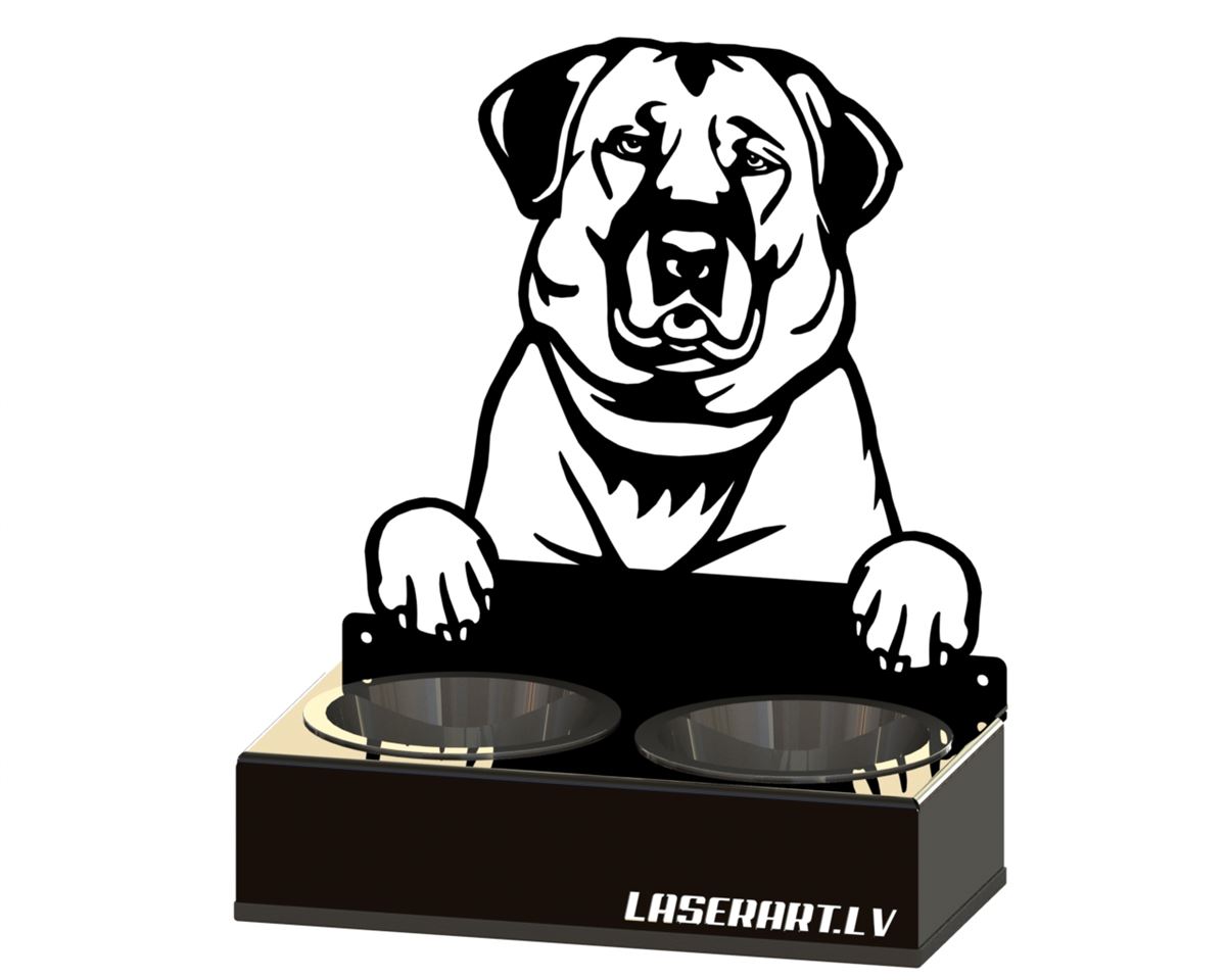 2-Bowl Dog Feeder, Anatolian Shepherd Dog breed, Raised Feeding Station