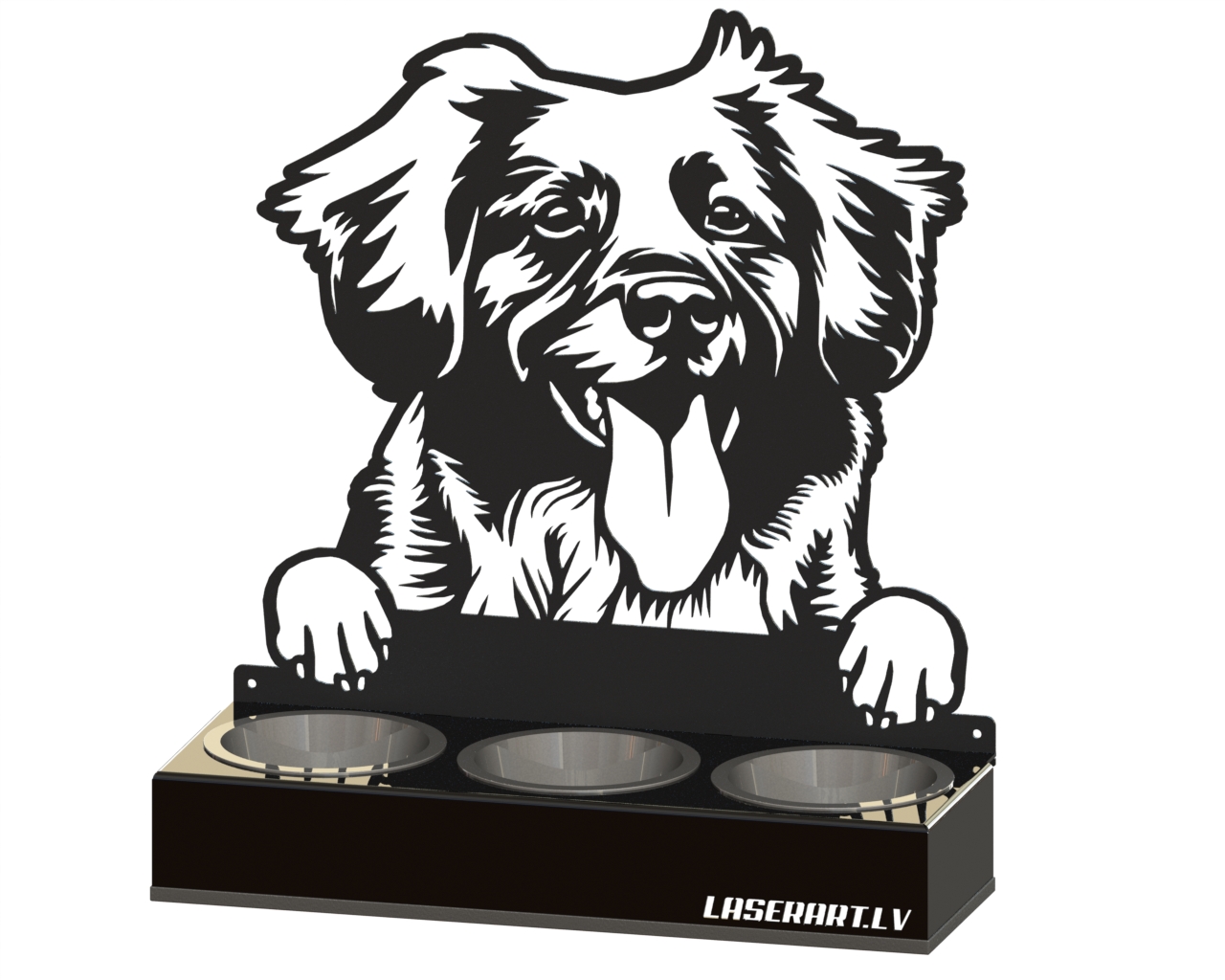 3-Bowl Dog Feeder, Retrievers (Nova Scotia Duck Tolling) Dog breed, Raised Feeding Station