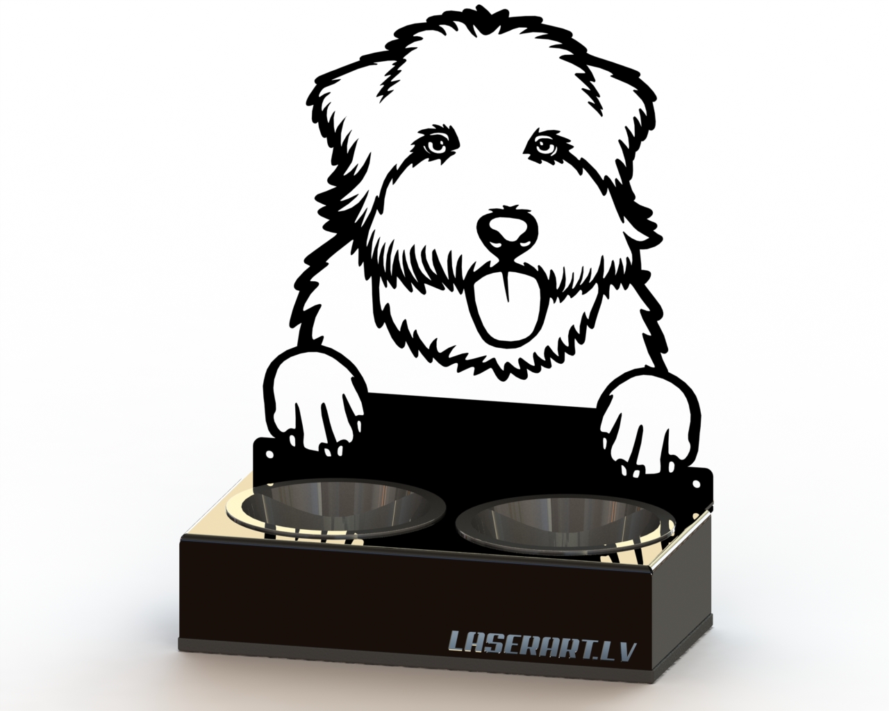2-Bowl Dog Feeder, Glen of Imaal Terriers Dog breed, Raised Feeding Station