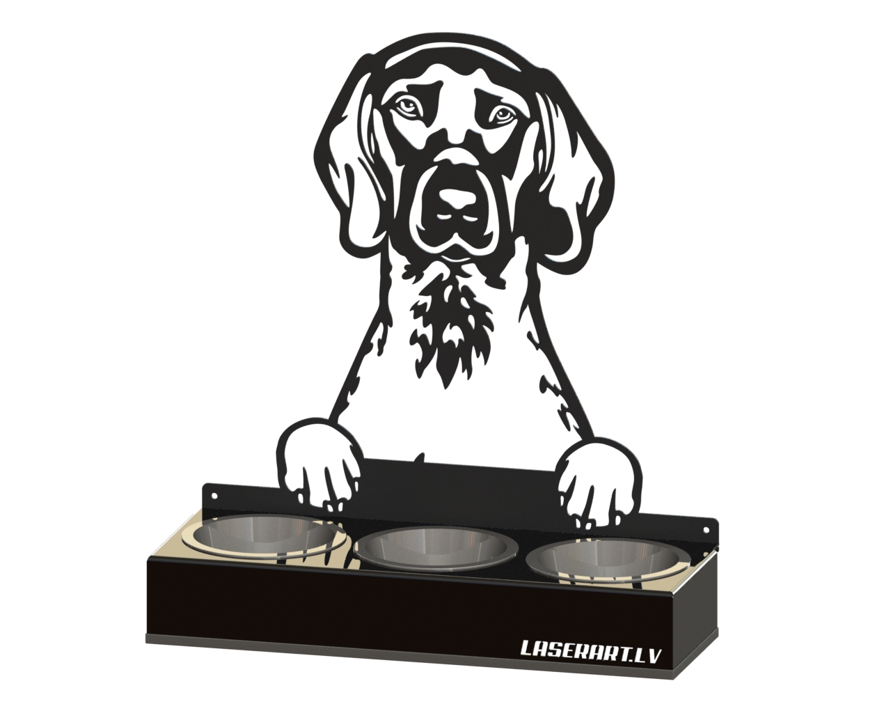 3-Bowl Dog Feeder, Pointers Dog breed, Raised Feeding Station