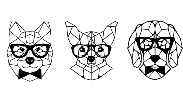 Pannello artistico da parete in metallo / decorazione - Squadra di cuccioli intelligenti